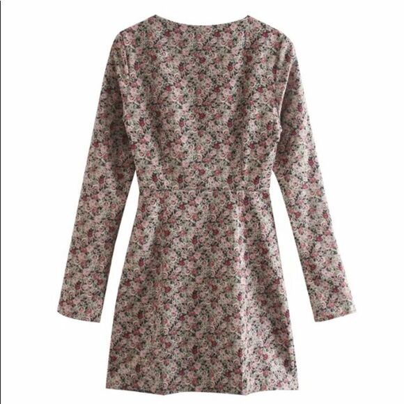 ZARA Rose Floral Print Vintage Mini Dress - Picture 8 of 16
